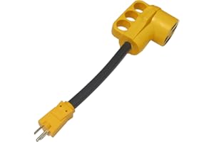 CAMPELIFY RV Electrical Power Adapter Cord-15A Male to 50A Female RV Power Cord 12inch 10/3 STW,NEMA 5-15P 15 Amp Plug to 14-50R 50 Amp Receptacle,Rated for 15A/125V,Not for EV Charger(CR1550)