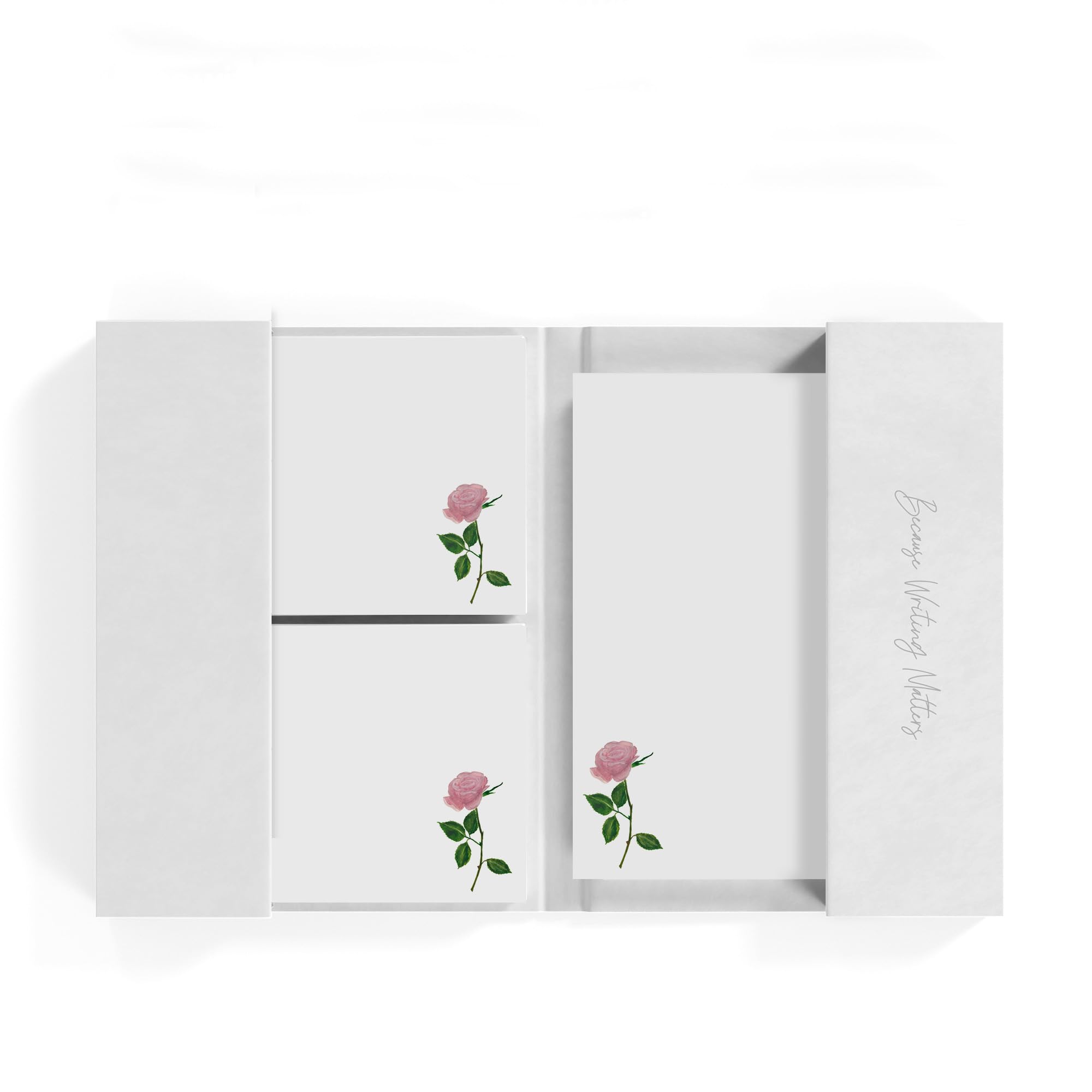 Me Loovely Pink Rose Letter Writing Paper and Envelopes A5 Size Paper Floral Stationery Set for Office Home & School | Christmas Gifts (Pack of 20 with Folder)