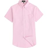 Men's Oxford Dress Shirt Short Sleeve Button Down Shirts Business Casual | Chest Pocket,Breathable,Soft,Summer Shirts,Collared,Button Up,Formal,Travel,Vacation,Daily,For Gifts
