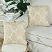 CaliTime Pack of 2 Soft Jacquard Throw Pillow Covers Cases for Couch Sofa Home Decoration Vintage Diamond Shape Damask Floral 18 X 18 Inches Gold