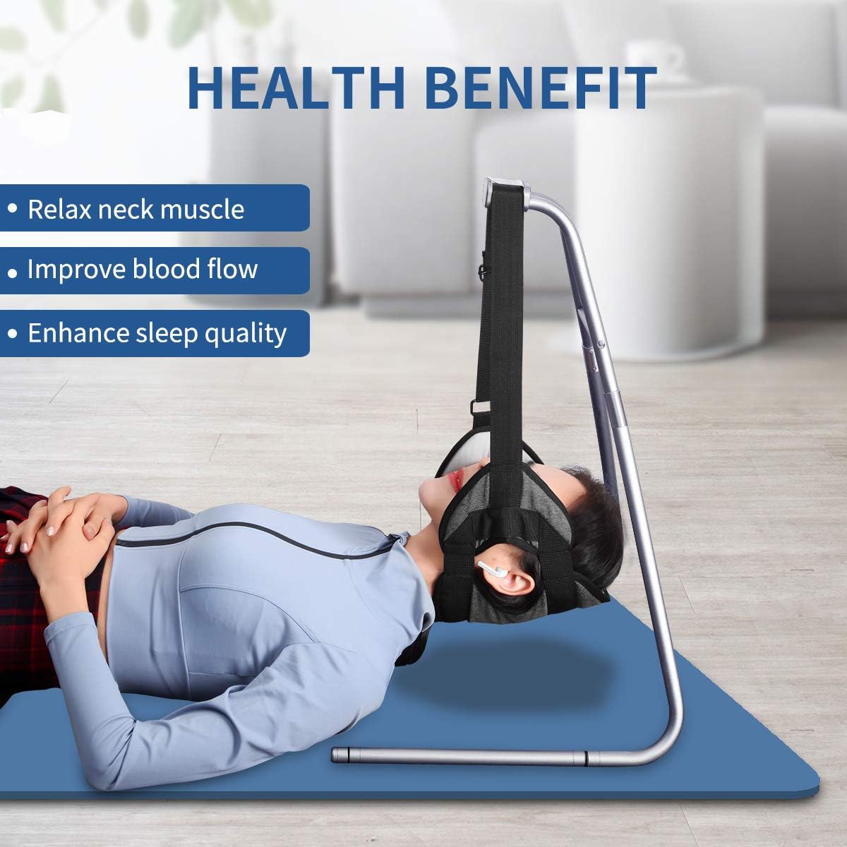 Neck Relief Hammock Head Hammock Pain Relief Cervical Traction Device Ear-Out Stretcher for Relaxation with Hammock Stand: Health & Personal Care