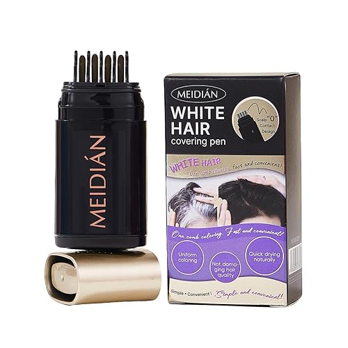 Hair Dye Comb for Gray Hair, Waterproof and Sweatproof Hair Color Stick, Portable Color Touch-Up Hair Stick with Comb, Unisex Gray Hair Covering & Color Correcting comb (#02Dark Brown）