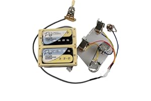 ALLJITA ProBucker Alnico 5 Humbucker Bridge&Neck Pickups with Pro Push/Pull Wiring Harness for Epiphone Electric Guitar Parts (Zebra Ye Frame)