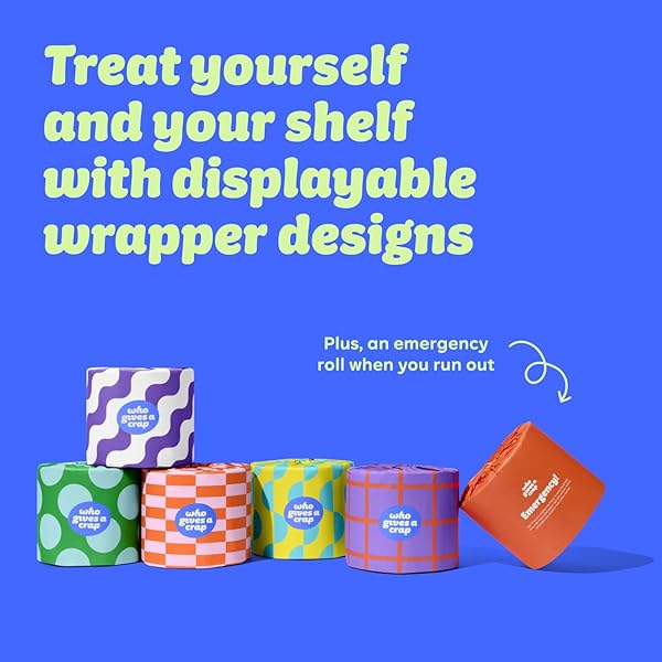 WHO GIVES A CRAP | 100% RECYCLED TOILET PAPER, 16 ROLLS, 330 SHEETS, BIODEGRADABLE & ECOFRIENDLY, SOFT & STRONG, VIRGIN TREE FREE, BULK TOILET PAPER
