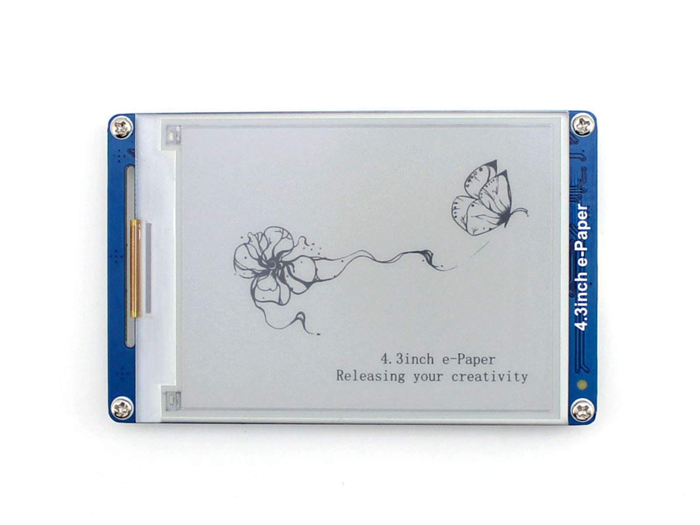 Waveshare 4.3inch e-Paper 800x600 Resolution Serial Interface Electronic Paper Display Panel Module Kit with Embedded Font Libraries Display Geometric Graphics/Texts/Images