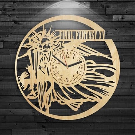 Amazon Co Jp ファイナルファンタジークロック 壁時計ヴィンテージ ギフトfor Boy ファイナルファンタジー木製時計 ゲーム誕生日 ギフト木製クロック ファイナルファンタジーfinal Fantasy木製時計 壁時計モダンな ゲーム子供の贈り物 ホーム キッチン
