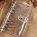 BCP 2pcs Transparent Soft PVC 6-Ring Binder Cover w/Snap Button Closure for Ring-Bound Planner Pages (A6)