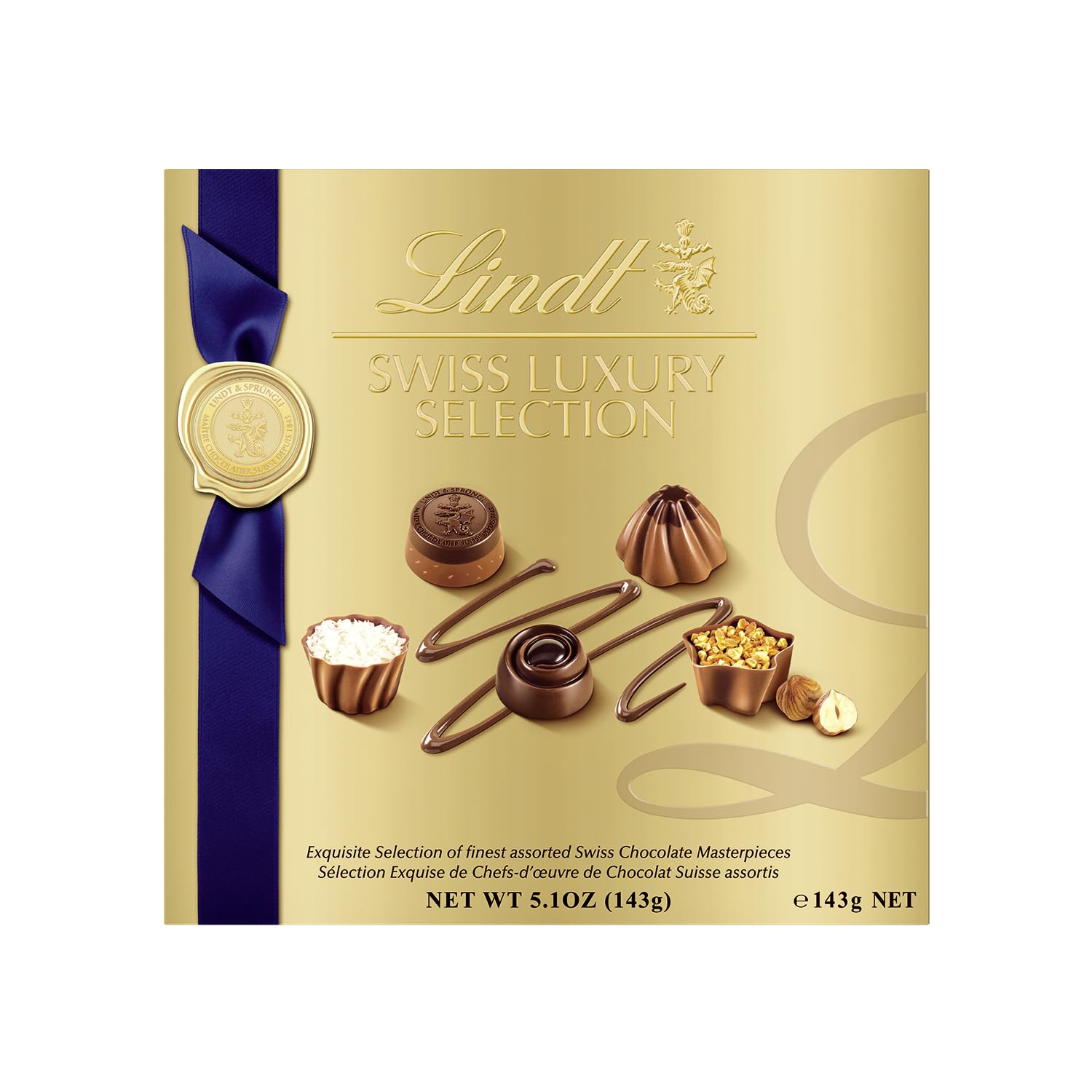 Lindt Swiss Luxury Selection Assorted Chocolates, Chocolate Gift Box, Great For Gift Giving, 5.1