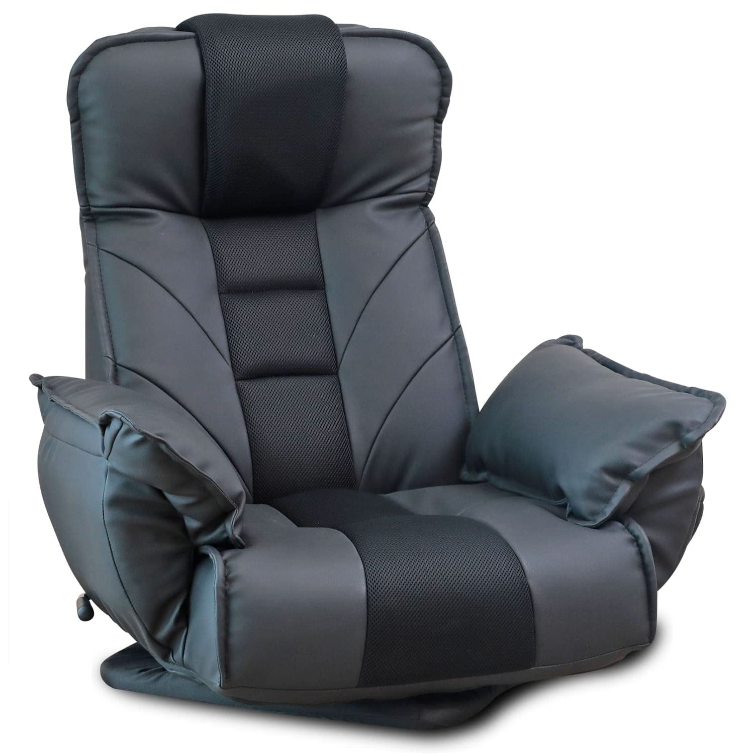 座椅子生活 明光ホームテック 大切な人に贈りたくなる座椅子 GRANFORT (グランフォート) 座椅子 一人掛け 肘掛け (ブラック / 14段階) レバー式 リクライニング (FRL1-カーサ)商品画像