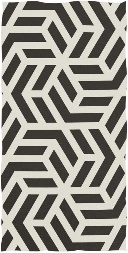 Uosliks Chevron Geometric Striped Hand Towel Ultra Soft Towels for Bathroom 30"x15"