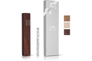 A&S Mezuzot Wood Mezuzah Case with Scroll for Door Modern/Traditional Design, Easy Peel and Stick Mezuzah Cover, Home Blessing and Protection Houswarming Gift (Walnut+ Wood, 6 Inches)