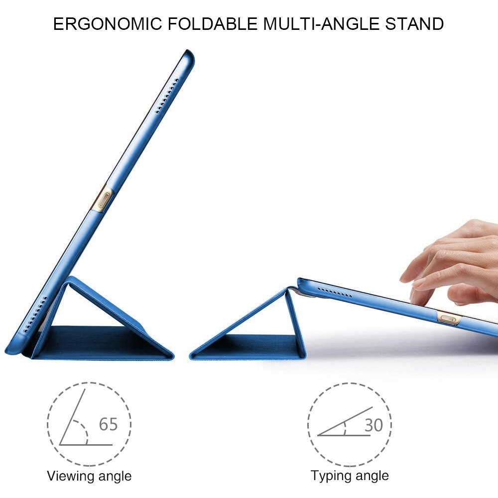 CAM-ULATA for iPad Pro 10.5 Case 2017 Leather with Folio Stand, Shock proof Slim Business Auto Sleep Wake Smart iPad Pro 10.5 inch Cover Navy