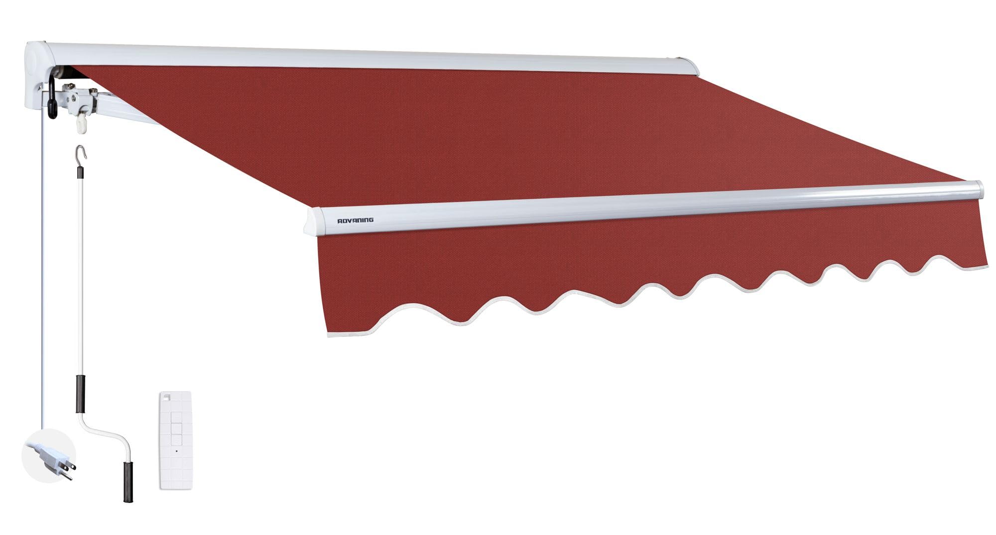 Photo 1 of ADVANING Luxury Series, 14'x10' Electric Retractable Awning, Premium Quality Fully Assembled UV+ Sun Shade Canopy, Terracotta, EA1410-A104H2