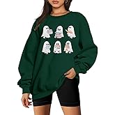 UNIQUEONE Halloween Sweatshirts for Women Ghost Reading Books Sweater Cute Spooky Bookish Shirt Fall Pullover Tops