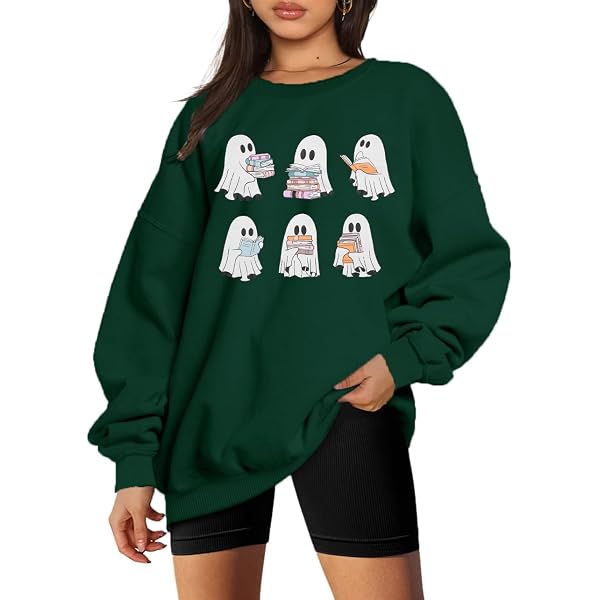 SFHFY Felpa Donna Halloween Ricamata 'Spooky Season' – Cotone Morbido, Girocollo