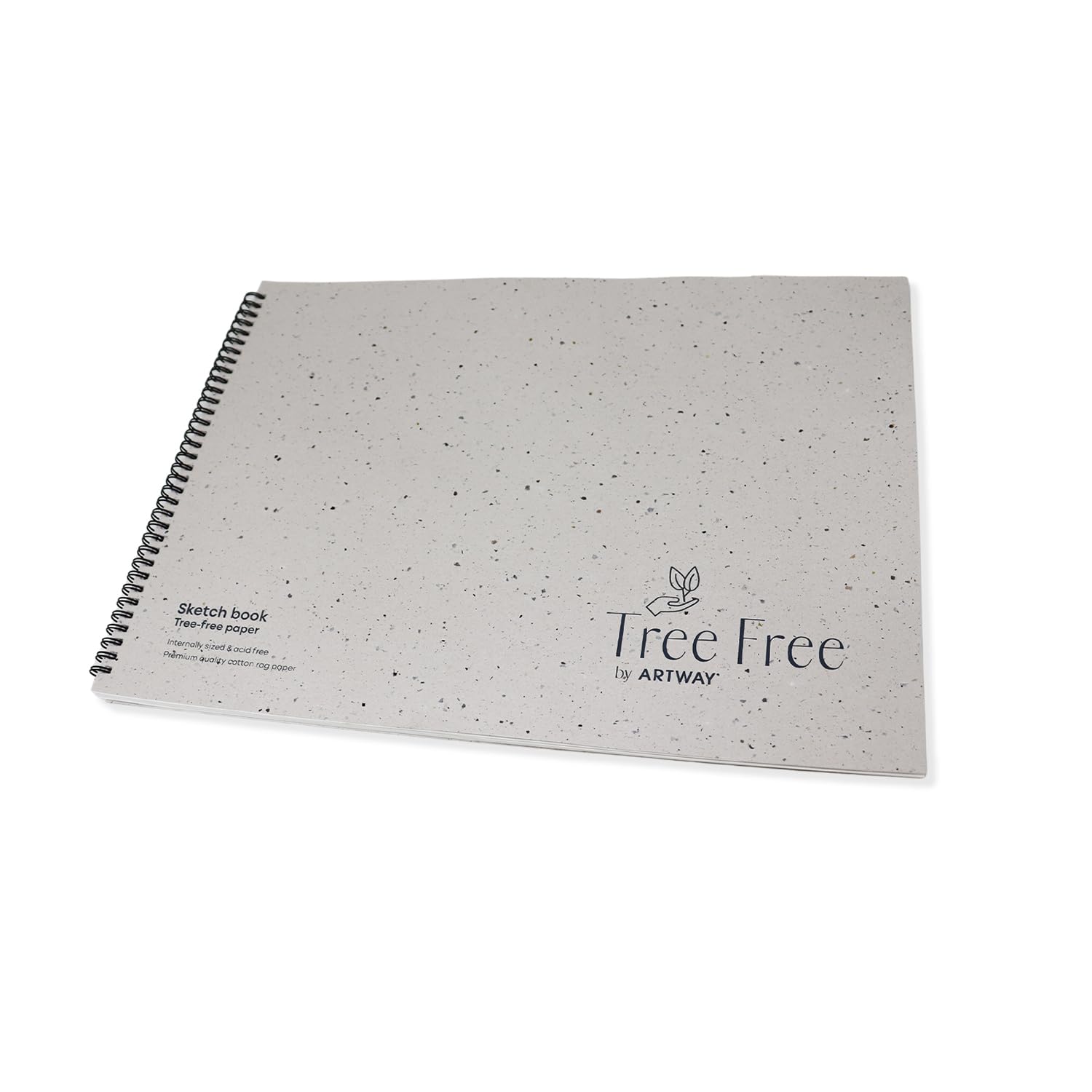 Artway Tree Free – Spiral Bound A3 Cotton Rag Paper Sketchbook - White – 40 Sides/20 Pages of 250gsm 100% Cotton Rag Paper – 100% Recycled Tree Free Sketchbook