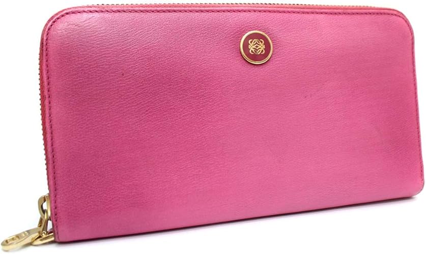 Amazon ロエベ Loewe ラウンドファスナー アナグラム 長財布 ピンク レディース レザー 中古 Loewe ロエベ 財布