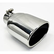 Wesdon Exhaust Tip - 2.25 Inch Inlet, 5.50x3.0 Inch Oval, Gloss Black 304 Stainless Steel, Resonated Double Wall - View #8