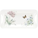 Lenox Butterfly Meadow Melamine Serving Tray | lightweight, bpa-free, dishwasher safe | 15.25 inch length | floral entertaining, food tray, gift for women