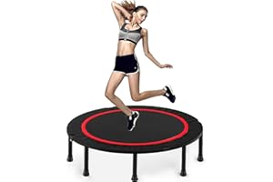 ANWICK Trampoline, Portable Foldable Trampoline in-Home Mini Rebounder with Adjustable Handle, Exercise Trampoline for Adults, 40" Max Load 330lbs