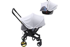 KASEEOUS Baby Mosquito Net for Car Seat, 2 in 1 Baby Car Seat Cover with UV Protection Sunshade, Summer Carseat Cover Canopy with Two-Way Zipper, Universal Bug Net for Doona Stroller