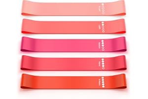 RENOJ Resistance Bands, Exercise Workout Bands for Women and Men, 5 Set of Stretch Bands for Booty Legs, Pilates Flexbands