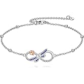 JERWLI Dragonfly Bracelet 925 Sterling Silver Infinity Dragonfly Bracelet Jewelry Gifts for Women