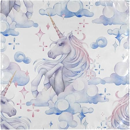 Xianghefu Diner Lavable Reutilisable Facile A Nettoyer Serviettes De Table En Tissu Dessin Anime Monde Mysterieux Licorne Cheval Fete Amazon Fr Cuisine Maison