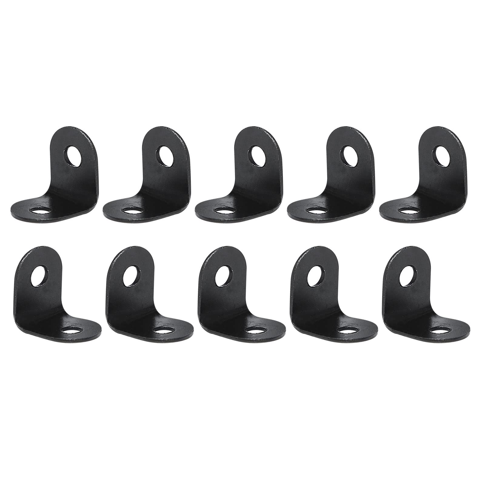 DTGN 0.47"x0.47"x0.35"(LxWxH) L Bracket Corner Braces -60Pack- Good for Mending Wooden Furniture - Metal Right Angle Brackets - Black