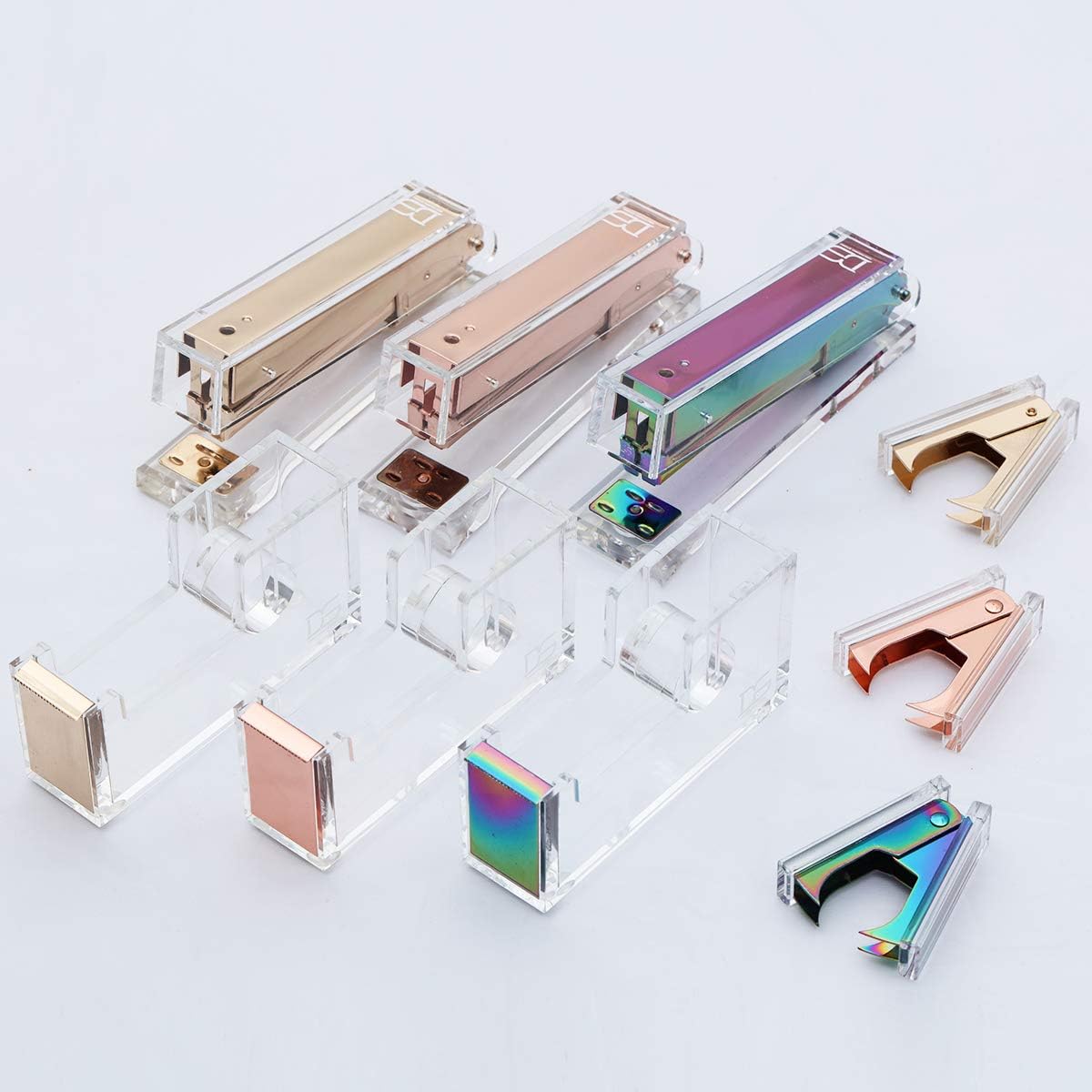 Draymond Story Clear Gold Toned Acrylic Stapler - Fits Standard Staples (Gift Idea for Colleagues), Gold Stapler - Image 4