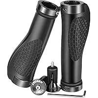 LYCAON Bike Handlebar Grips Non-Slip-Rubber Adjustable Bicycle Handle Grip with Expandable Aluminum Lock Mountain Road Foldab