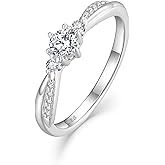 CARICY Promise Ring 925 Sterling Silver Engagement Ring for Women Infinity Birthstone Ring Wedding Anniversary Birthday Jewelry