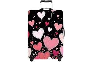 THISFIND Luggage Cover Washable Suitcase Protector Anti-Scratch,Stretchable Fit for 20-34Inch Luggage Durable Travel Bag Cover with Zipper Closure (Heart-2, S(fits 20-22inch suitcase))