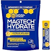 MagTech Magnesium Hydrate Packets - Sugar Free Hydration Powder - Magtein Magnesium L-Threonate, Glycinate & Taurate - 200mg Chelated Triple Complex - Supports Hydration & Brain Health* - 14 Servings