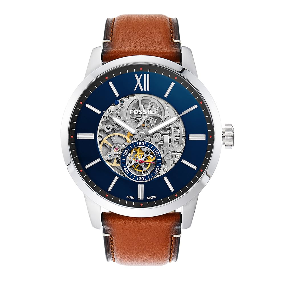 Fossil Townsman Watch for Men, Automatic three hand movement with Stainless steel or Leather Strap