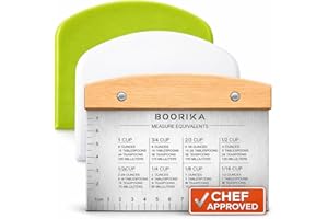 Premium Stainless Steel Dough Cutter and Scraper - Versatile Kitchen Utensil for Bread, Pizza, and Flat Top Griddles - Commer