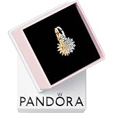 PANDORA Splittable Sun &amp; Moon Dangle Charm | Sterling Silver, 14k Gold Plating &amp; Cubic Zirconia, Compatible with PANDORA Moments &amp; ME, Jewelry for Women with Gift Box