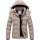 KVE Women's Hooded Winter Coat Warm Quilted Thicken Puffer Jacket with Removable Hood