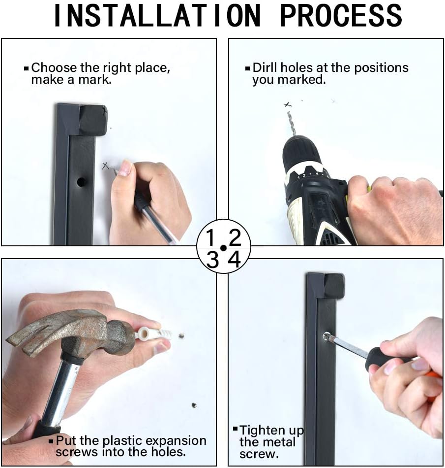 Shelf Brackets Floating Shelf Wall Mounted 8 Inch,Heavy Duty Rustic Industrial Farmhouse,for Bedroom Bathroom Living Room Kitchen Book Ledge Various Surfaces,Black 4 Pack: Home Improvement