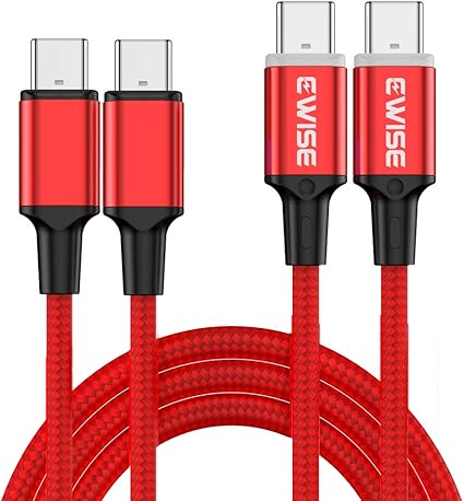 Amazon Co Jp Ewise マグネット 充電ケーブル 1 8m Usb Type C Usb Type C 専用 ノードパソコン充電 Pd 高速充電対応 100w 磁力による着脱式 防塵 Macbook Ipad Galaxy Sony Pixel等type C機種対応 2本セット レッド パソコン 周辺機器
