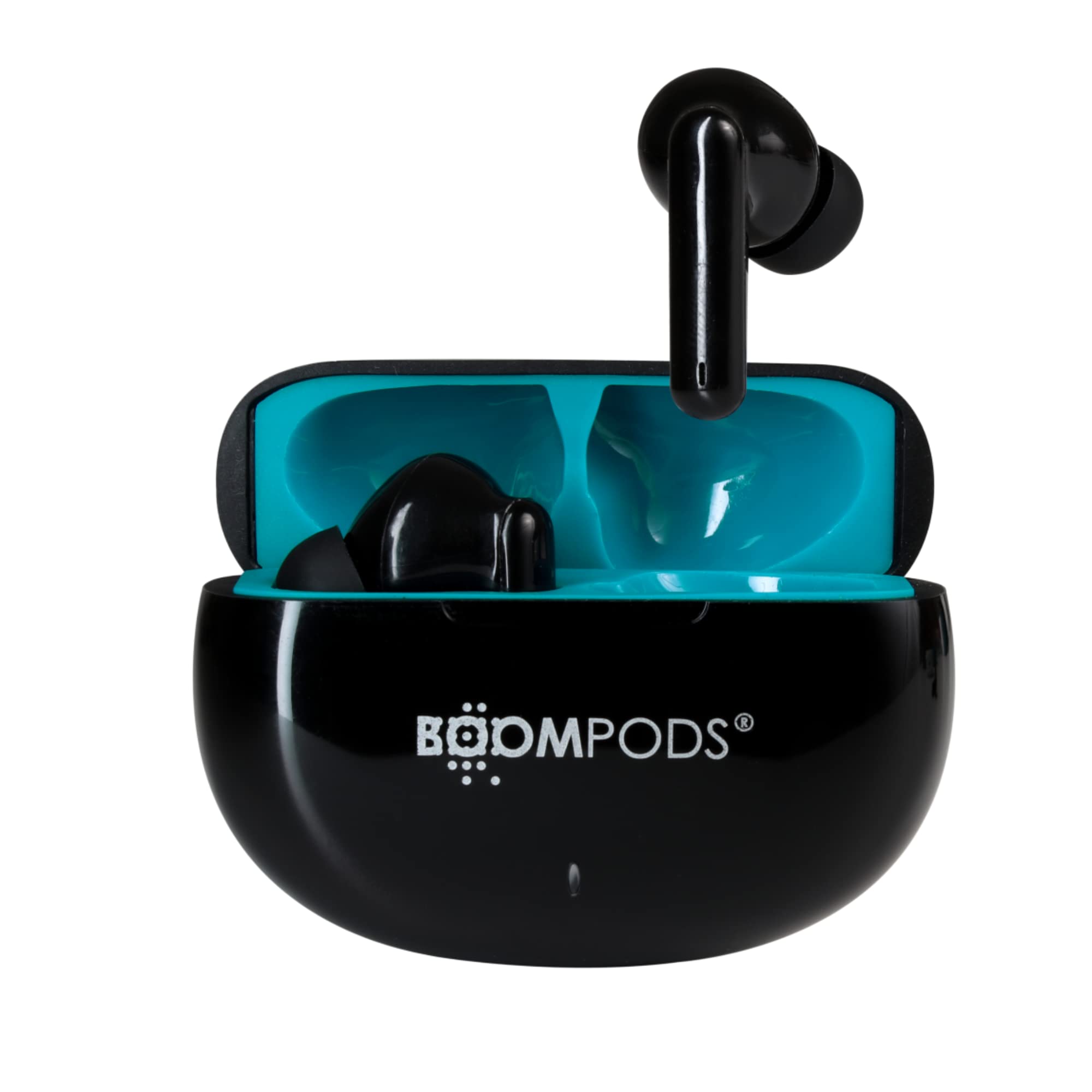 Boompods Skim Sustainable True Wireless Earbuds - Bluetooth Earphones with ENC Microphone & 20Hr Playtime, Water-Resistant Ear Buds Made from Ocean-Bound Plastic, Custom Controls & Gaming Mode, Black