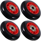 UKCOCO 4Pcs Plastic Roller Wheels for Fitness Equipment | Compatible with Treadmills and Stationary, Easy to Move and Store Gym Replacement Parts for Home Exercise