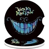 2 Pack Car Cup Holder Coasters - Halloween Alice Absorbent Ceramic Coaster, Car Coasters for Cup Holders, Car Interior Accessories for Women Men