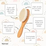 Naroa Natural Baby Hair Brush Soft Goat Bristles Wood Handle Newborn Child view 4