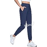 TACVASEN Women's Joggers Lightweight Quick Dry Hiking Pants with Pockets Athletic Travel Workout Summer Water Resistant
