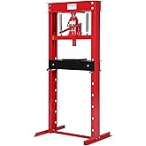 20 Ton Hydraulic Shop Press, h-Frame, 4-Hold Adjustable Height, with Movable Plates and Dust Cover, for Garage or Professiona