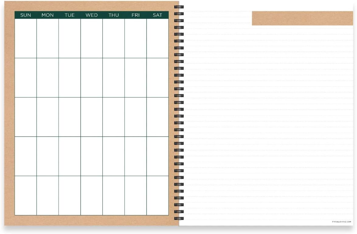 TF PUBLISHING - Kraft Undated Weekly Teacher Planner Lesson Plan Book - Office/School Supplies - Monthly and Weekly Planning - Six Class Sections - Lined Pages - 12 Months - 8.5” x 11” : Office Products