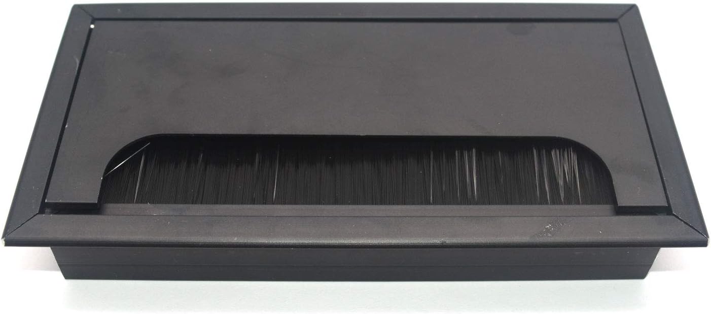 Tulead Black Cover Grommet Rectangle Table Wire Cover