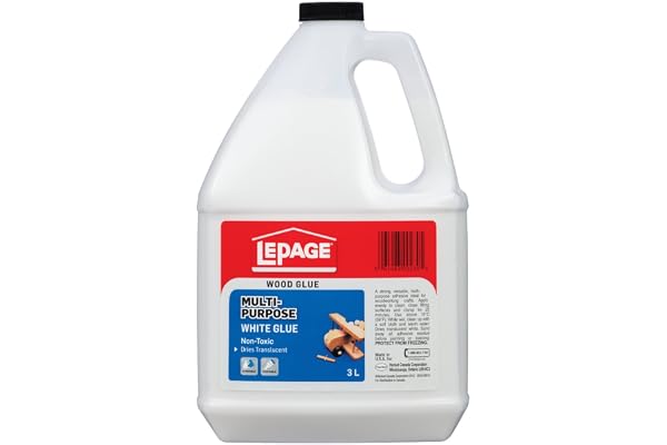 Lepage Multi Purpose White Wood Glue - High Strength Wood Adhesive for Furniture, Woodworking, Crafts, & Repairs - 3 L, 1 Pac