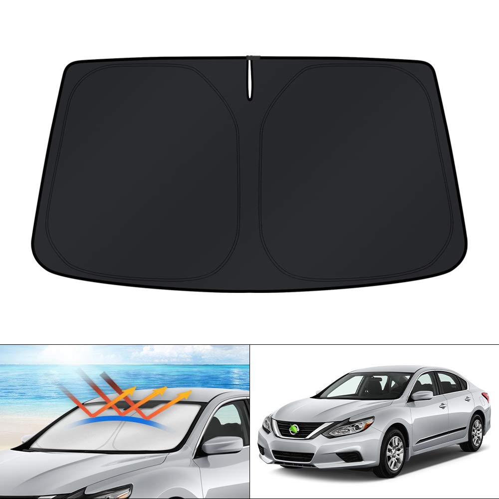 Photo 1 of KUST Windshield Sun Shade for 2013-2018 Nissan Altima Sedan Custom Fit Sunshade Foldable Sun Visor Protector Blocks UV Rays Keep Your Car Cooler